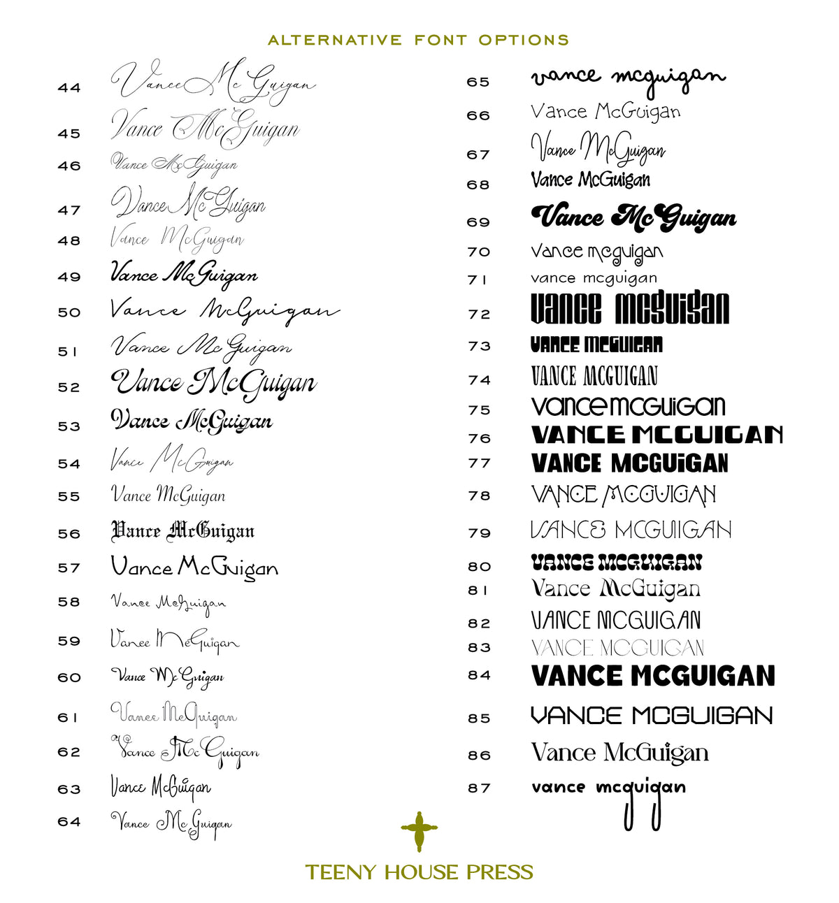 Collette Letterpress Note