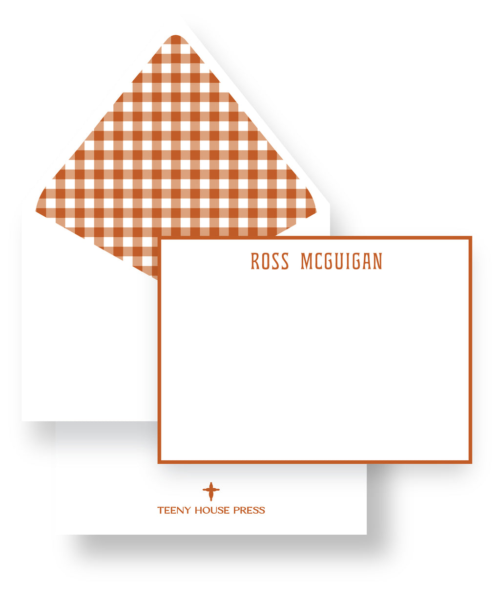 The Orange Plaid Border Note